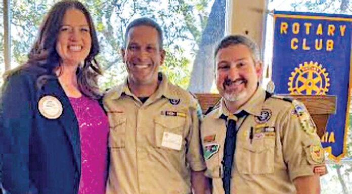 gilroy rotary club laura brown Boy Scout Troop 792 leaders Chris Singleton and Steve Stratton