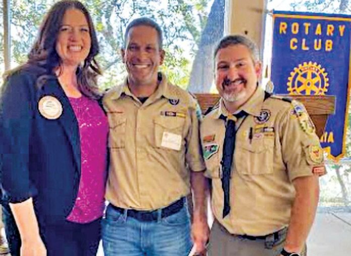 gilroy rotary club laura brown Boy Scout Troop 792 leaders Chris Singleton and Steve Stratton