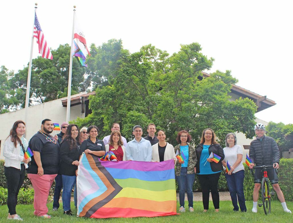 gilroy city hall pride flag