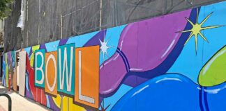gilroy bowl mural construction wall