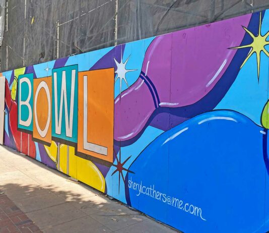 gilroy bowl mural construction wall