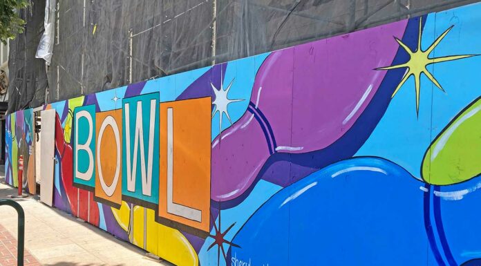 gilroy bowl mural construction wall