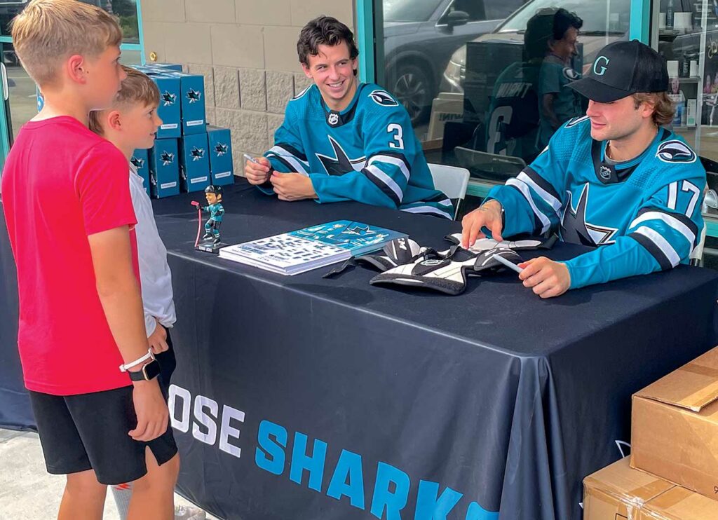 San Jose Sharks players Thomas Bordeleau Henry Thrun