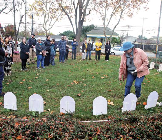 Gilroy holds first homeless memorial event Jan Bernstein Chargin gilroy homeless memorial city hall
