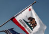 California and U.S. Flags