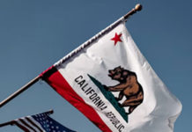 California and U.S. Flags