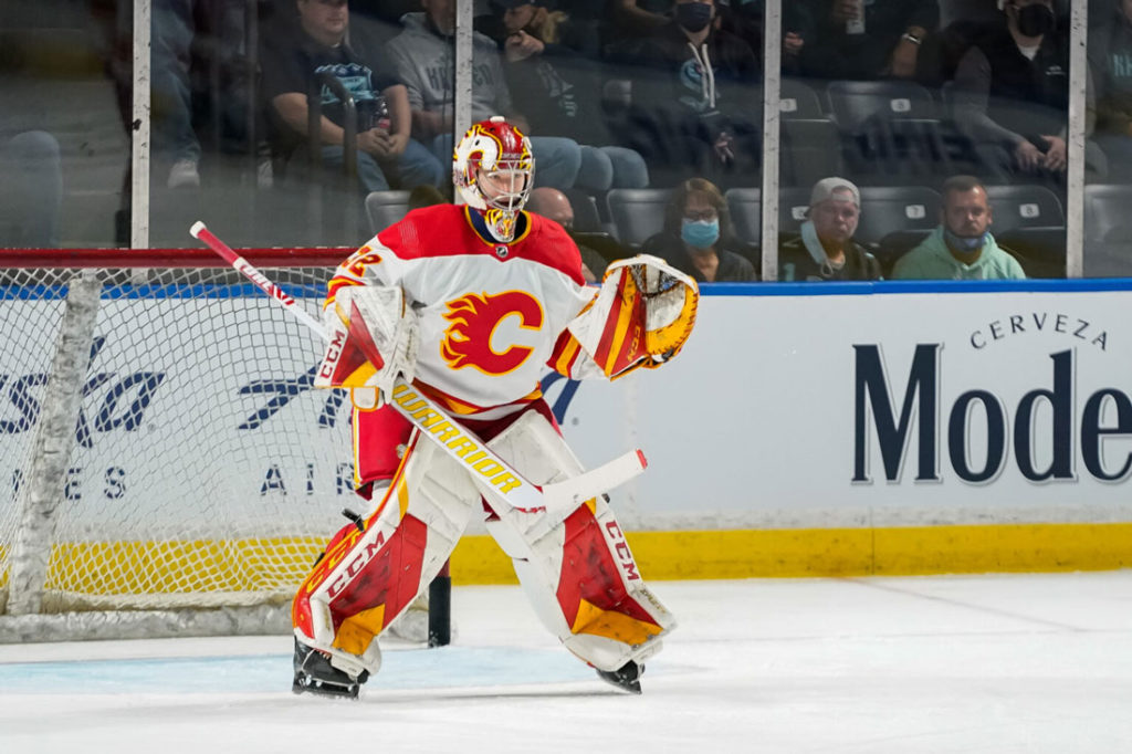 Image for display with article titled The Wolf Watch: Flames’ Goalie Helps Shut Out Panthers