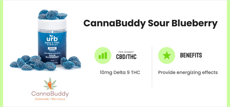 canna buddy sour blueberry-urb delta 9 thc gummies