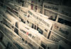A newsrack of German-language newspapers