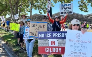 Marchers protest detention center in Gilroy